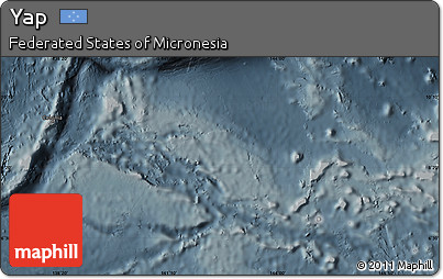 Physical Map of Yap, darken, semi-desaturated