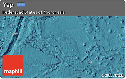 Physical Map of Yap, satellite outside