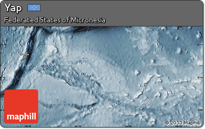 Physical Map of Yap, semi-desaturated