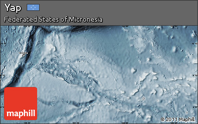 Physical Map of Yap, semi-desaturated