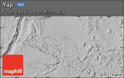 Satellite Map of Yap, lighten, desaturated