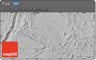 Satellite Map of Yap, lighten, desaturated