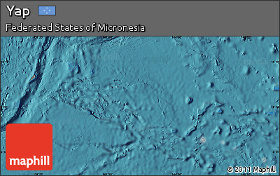 Satellite Map of Yap, single color outside