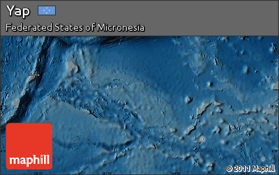 Shaded Relief Map of Yap, darken