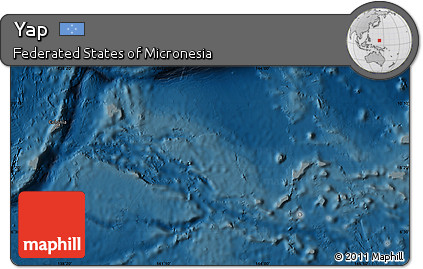 Shaded Relief Map of Yap, darken