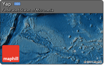 Shaded Relief Map of Yap, darken