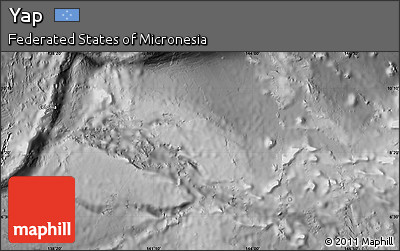 Shaded Relief Map of Yap, desaturated