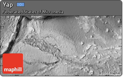 Shaded Relief Map of Yap, desaturated