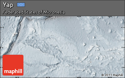 Shaded Relief Map of Yap, lighten, semi-desaturated