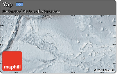 Shaded Relief Map of Yap, lighten, semi-desaturated