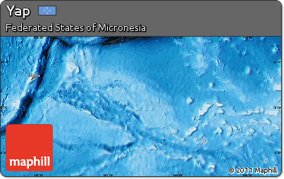 Shaded Relief Map of Yap, political outside