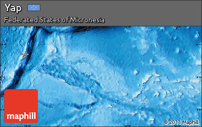 Shaded Relief Map of Yap, political outside