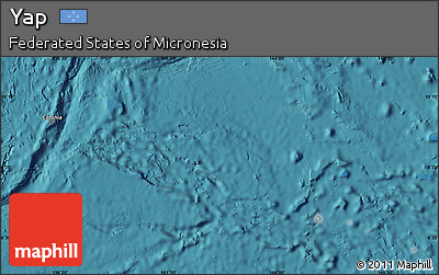 Shaded Relief Map of Yap, satellite outside
