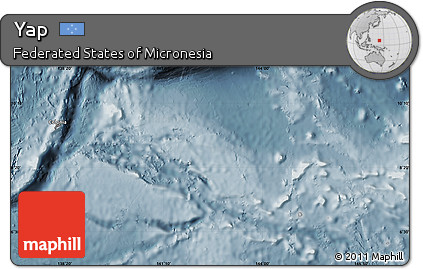 Shaded Relief Map of Yap, semi-desaturated