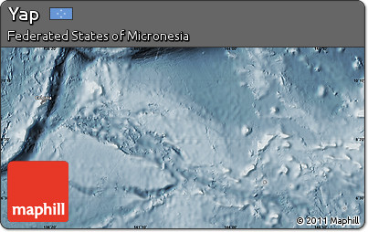 Shaded Relief Map of Yap, semi-desaturated