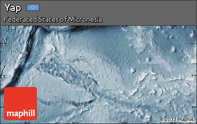 Shaded Relief Map of Yap, semi-desaturated