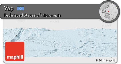 Gray Panoramic Map of Yap, single color outside
