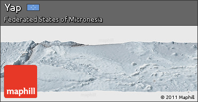 Physical Panoramic Map of Yap, lighten, semi-desaturated
