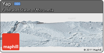 Physical Panoramic Map of Yap, lighten, semi-desaturated