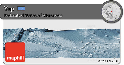 Physical Panoramic Map of Yap, semi-desaturated