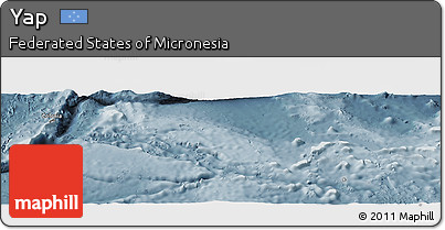 Physical Panoramic Map of Yap, semi-desaturated