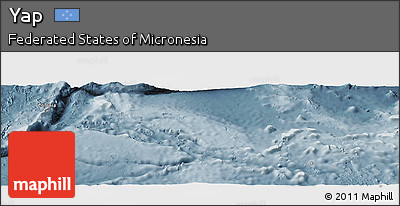 Physical Panoramic Map of Yap, semi-desaturated