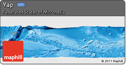 Physical Panoramic Map of Yap, shaded relief outside