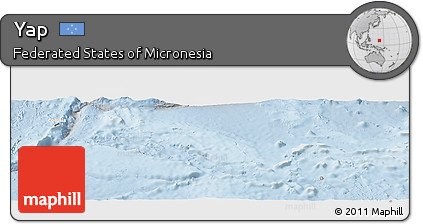 Political Panoramic Map of Yap, lighten