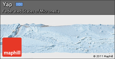 Political Panoramic Map of Yap, lighten