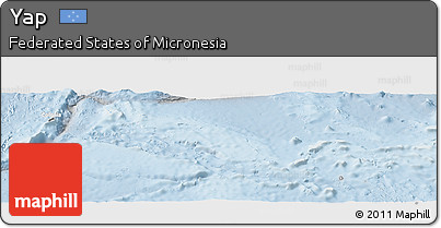 Political Panoramic Map of Yap, lighten
