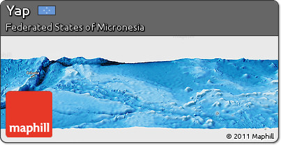 Political Panoramic Map of Yap, physical outside