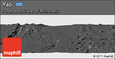 Satellite Panoramic Map of Yap, darken, desaturated