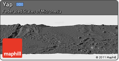 Satellite Panoramic Map of Yap, darken, desaturated