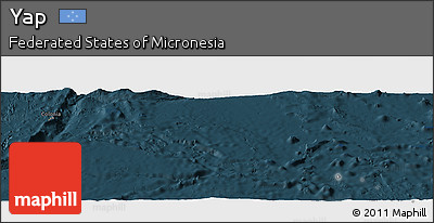 Satellite Panoramic Map of Yap, darken