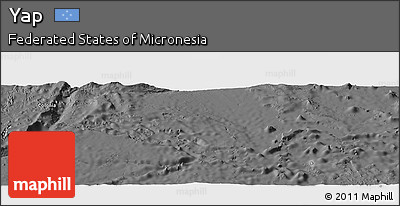 Satellite Panoramic Map of Yap, desaturated