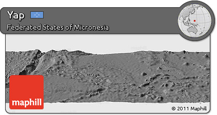Satellite Panoramic Map of Yap, desaturated
