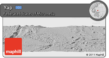 Satellite Panoramic Map of Yap, lighten, desaturated