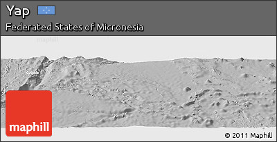 Satellite Panoramic Map of Yap, lighten, desaturated