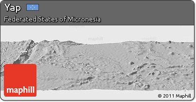 Satellite Panoramic Map of Yap, lighten, desaturated