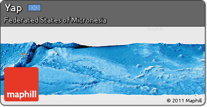 Satellite Panoramic Map of Yap, political outside