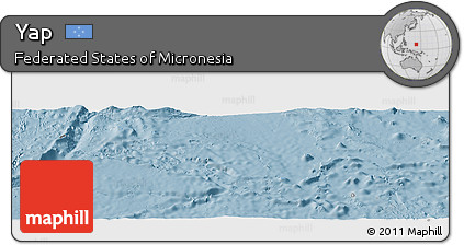 Savanna Style Panoramic Map of Yap, single color outside