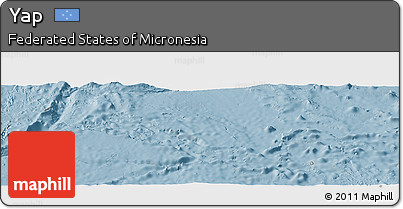 Savanna Style Panoramic Map of Yap, single color outside