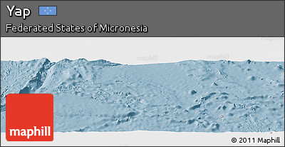 Savanna Style Panoramic Map of Yap, single color outside