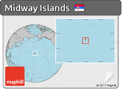 Blank Location Map of Midway Islands, gray outside