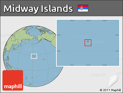 Blank Location Map of Midway Islands, savanna style outside