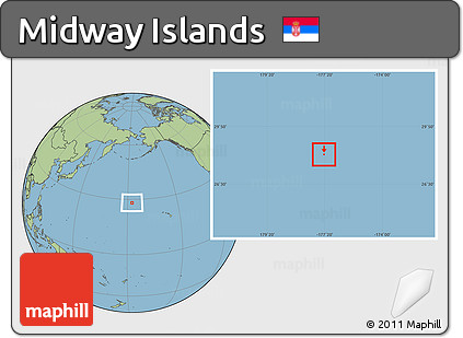 Blank Location Map of Midway Islands, savanna style outside