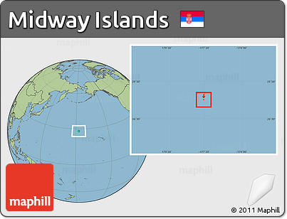 Blank Location Map of Midway Islands, savanna style outside