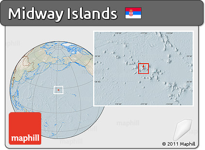 Satellite Location Map of Midway Islands, lighten