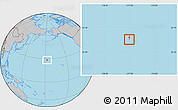 Savanna Style Location Map of Midway Islands, gray outside, hill shading inside