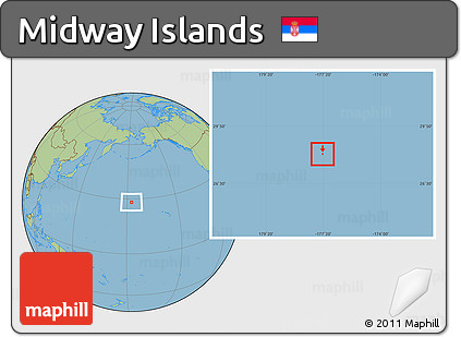 Savanna Style Location Map of Midway Islands, hill shading inside